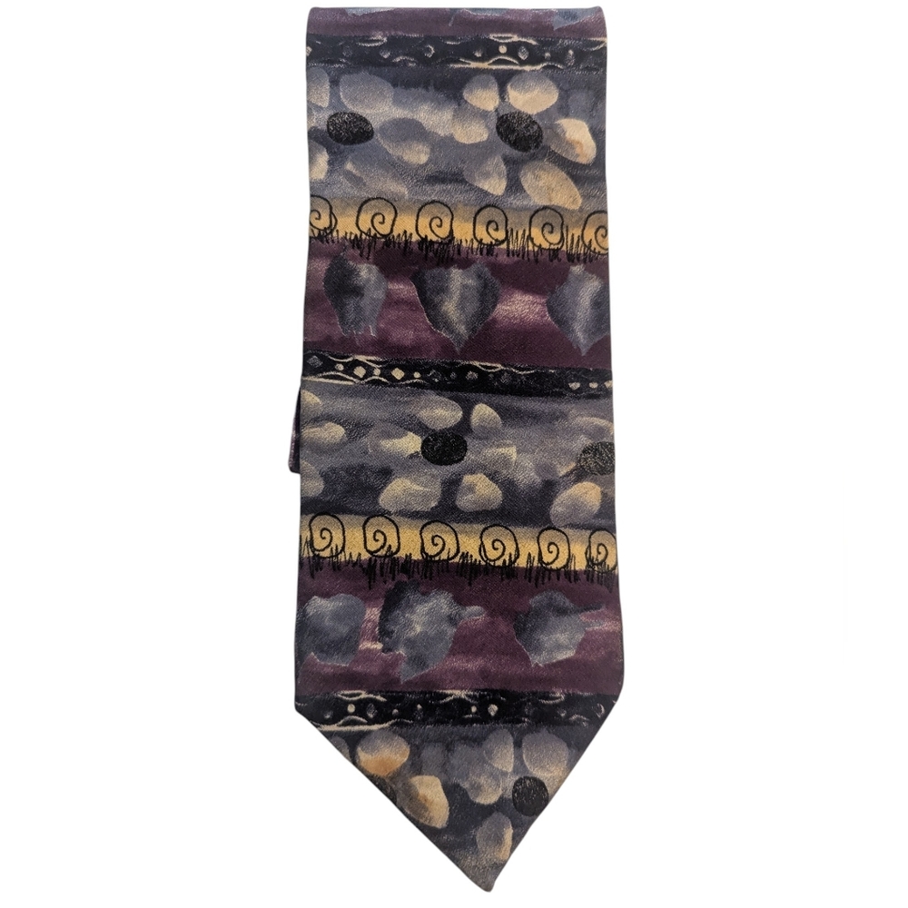 J. GARCIA Vintage Silk Snail Garden Collection Nine Tie